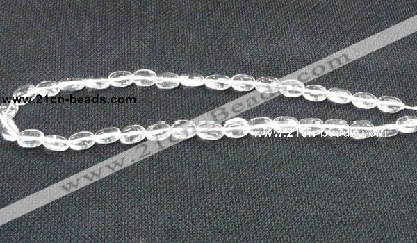 CNC69 15 inches 8*16mm oval grade A natural white crystal beads