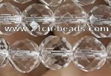 CNC703 15.5 inches 8mm faceted round white crystal beads