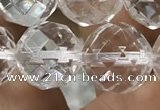 CNC707 15.5 inches 16mm faceted round white crystal beads