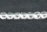 CNC71 15 inches 8mm faceted coin grade A natural white crystal beads