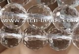 CNC713 15.5 inches 8mm faceted round white crystal beads