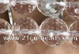 CNC714 15.5 inches 10mm faceted round white crystal beads