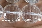 CNC717 15.5 inches 16mm faceted round white crystal beads