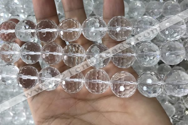 CNC719 15.5 inches 20mm faceted round white crystal beads