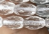 CNC721 15.5 inches 5*8mm faceted rice white crystal beads