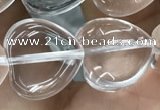 CNC729 15.5 inches 14*14mm heart white crystal beads wholesale