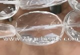 CNC765 15.5 inches 13*18mm faceted oval white crystal beads