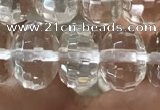 CNC800 15.5 inches 7*11mm faceted rondelle white crystal beads