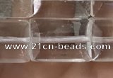 CNC812 15.5 inches 10*14mm faceted rectangle white crystal beads