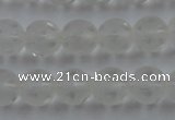 CNC82 15.5 inches 8mm carved round matte white crystal beads