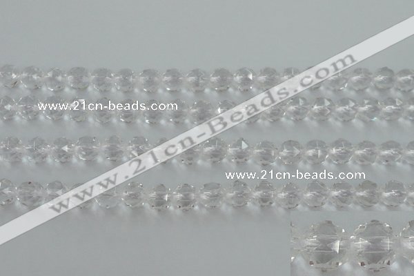 CNC88 15.5 inches 6mm faceted round natural white crystal beads