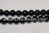 CNE02 15.5 inches 6mm round black stone needle beads wholesale