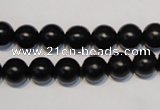 CNE04 15.5 inches 10mm round black stone needle beads wholesale