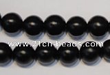 CNE06 15.5 inches 14mm round black stone needle beads wholesale