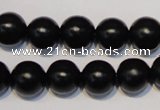 CNE07 15.5 inches 16mm round black stone needle beads wholesale