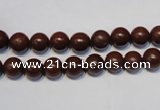 CNE08 15.5 inches 6mm round red stone needle beads wholesale