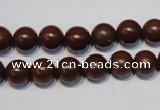 CNE10 15.5 inches 10mm round red stone needle beads wholesale