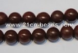 CNE11 15.5 inches 12mm round red stone needle beads wholesale