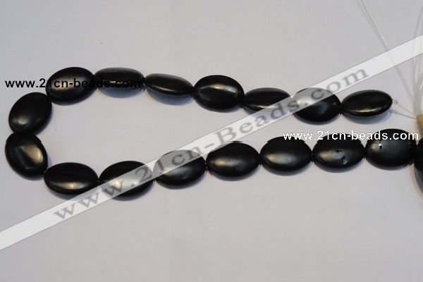 CNE18 15.5 inches 18*25mm oval black stone needle beads wholesale