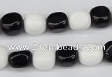 CNG02 15.5 inches 9*12mm nuggets black & white agate beads