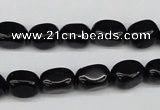 CNG03 15.5 inches 9*12mm nuggets black agate gemstone beads