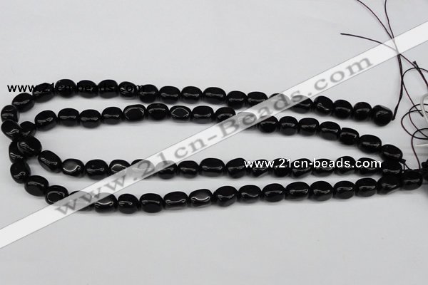 CNG03 15.5 inches 9*12mm nuggets black agate gemstone beads