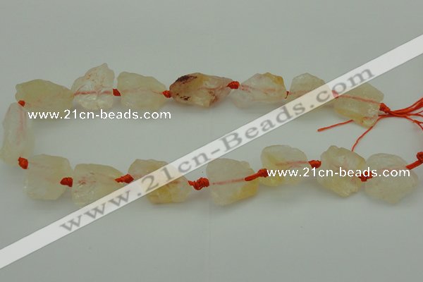 CNG1001 15.5 inches 15*25mm - 25*30mm nuggets citrine gemstone beads