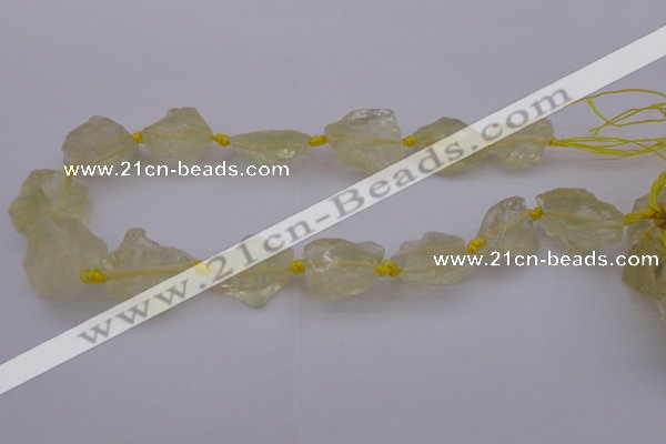 CNG1002 15.5 inches 15*25mm - 25*30mm nuggets lemon quartz beads