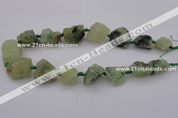 CNG1009 15.5 inches 15*25mm - 25*30mm nuggets green rutilated quartz beads