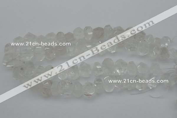 CNG1021 15.5 inches 10*14mm - 15*20mm faceted nuggets white crystal beads