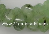 CNG1022 10*14mm - 15*20mm faceted nuggets green rutilated quartz beads