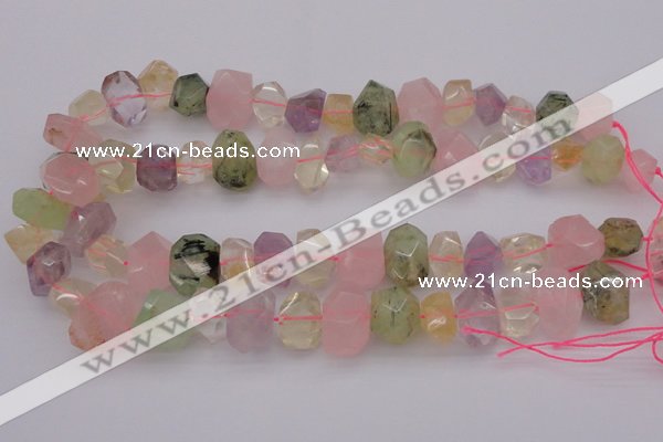 CNG1023 10*14mm - 15*20mm faceted nuggets multicolor quartz beads