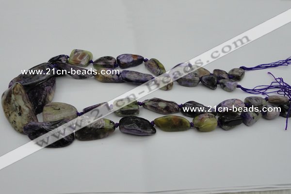 CNG1048 15.5 inches 12*16mm - 25*35mm nuggets charoite gemstone beads