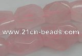 CNG1056 15.5 inches 12*16mm - 15*20mm faceted nuggets rose quartz beads