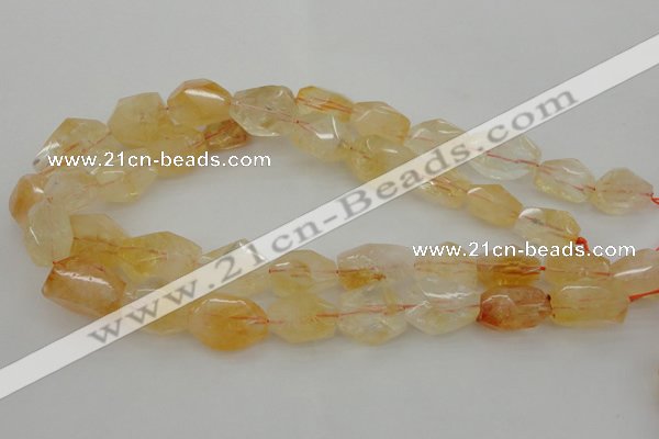 CNG1057 15.5 inches 12*16mm - 15*20mm faceted nuggets citrine beads