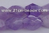 CNG1058 12*16mm - 15*20mm faceted nuggets lavender amethyst beads