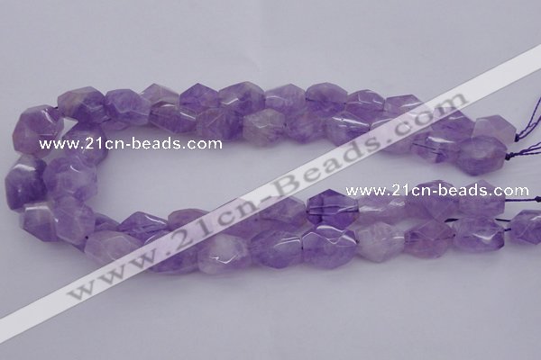 CNG1058 12*16mm - 15*20mm faceted nuggets lavender amethyst beads