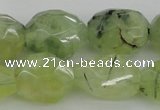 CNG1059 12*16mm - 15*20mm faceted nuggets green rutilated quartz beads