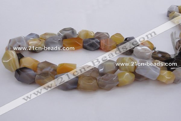 CNG1061 15.5 inches 12*16mm - 15*20mm faceted nuggets Botswana agate beads