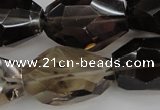 CNG1062 15.5 inches 18*25mm - 22*30mm faceted nuggets smoky quartz beads