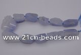 CNG1075 15.5 inches 20*30mm - 30*40mm nuggets blue chalcedony  beads