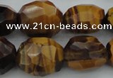 CNG1094 15*20mm - 18*25mm faceted nuggets yellow tiger eye beads