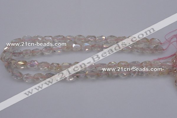 CNG1099 8*12mm - 10*14mm faceted nuggets AB-color white crystal beads