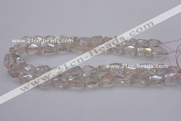 CNG1100 12*16mm - 13*18mm faceted nuggets AB-color white crystal beads