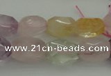 CNG1103 15.5 inches 12*16mm - 13*18mm faceted nuggets mixed quartz beads