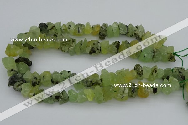 CNG1136 8*12mm - 13*18mm nuggets green rutilated quartz beads