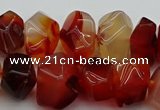 CNG1145 15.5 inches 10*14mm - 15*20mm faceted nuggets red agate beads