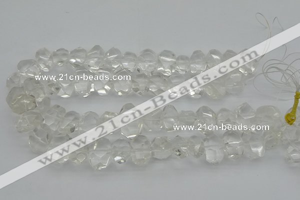 CNG1150 15.5 inches 10*14mm - 15*20mm faceted nuggets white crystal beads