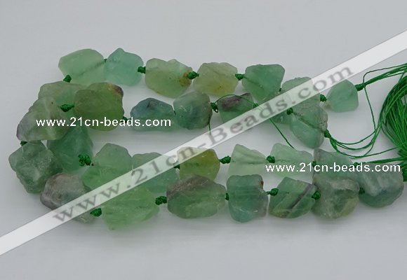 CNG1165 15.5 inches 15*25mm - 25*30mm nuggets green fluorite beads