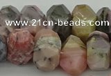 CNG1172 12*16mm - 15*20mm faceted nuggets pink opal gemstone beads